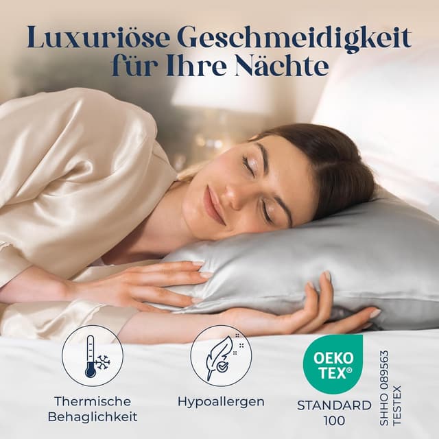 Detalle 1 de DREAMZIE Seidenkissenbezug 50x70 für Haare