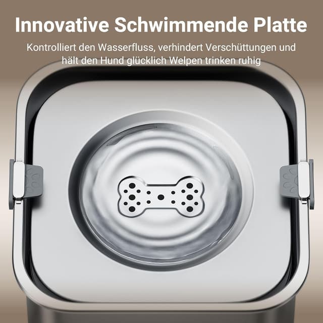 Detalle de DownyPaws Wassernapf für Hund 3 l aus 304 Edelstahl