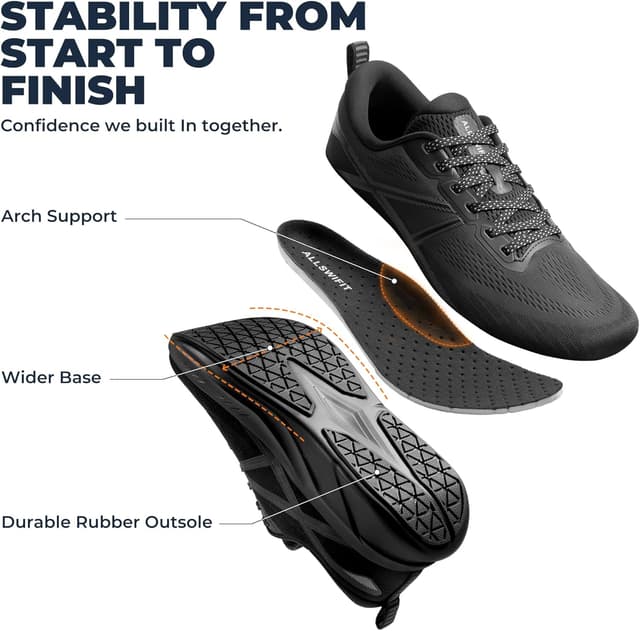 Thumbnail 6 de ALLSWIFIT Men’s Road Running Shoes Cushion Tennis Shoes with Arch Support (Active5K)