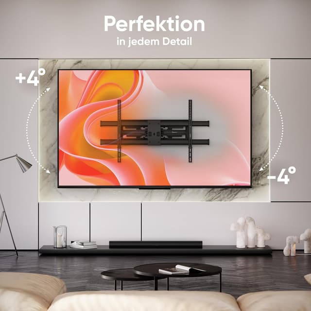 Detalle de ONKRON M10-B schwenkbare TV-Wandhalterung (42–120 Zoll, bis 100 kg) – ultra slim, neigbar, ausziehbar
