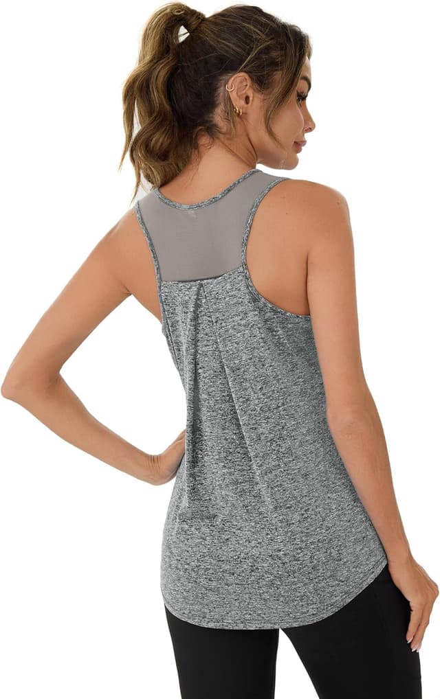 Detalle de Terecey débardeur de sport femme sans manches en tissu mesh respirant