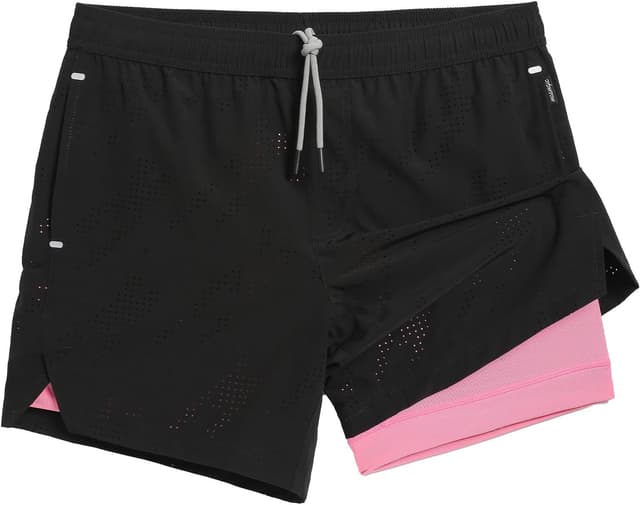 Detalle de maamgic Men’s 2-in-1 Running Shorts with Compression Liner (5")