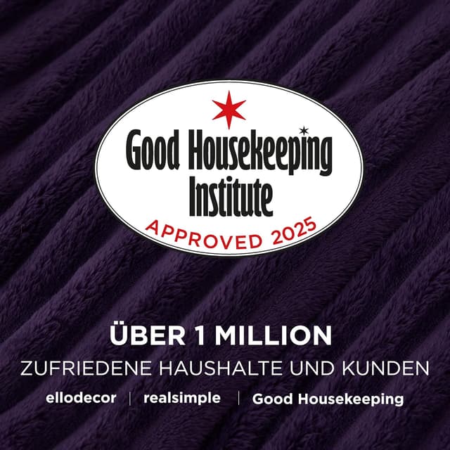 Detalle 2 de BEDSURE Kuscheldecke 150 x 200 cm in Violett – Sofadecke aus Flanell mit Microfaser