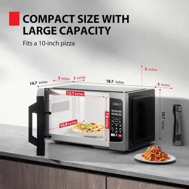 Detalle 2 de TOSHIBA ML-EM09PA(SS) 0.9 Cu Ft Microwave, 900W ๐ฝ