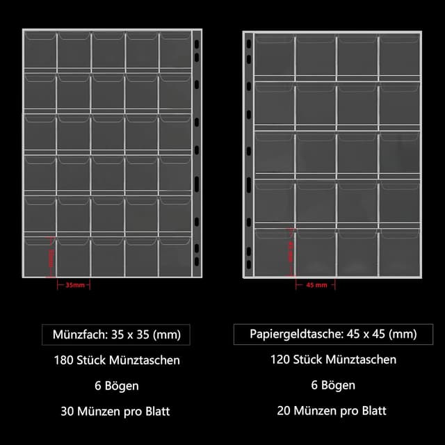 Thumbnail 3 de Münzsammelbuchhalter Sammler 300 Taschen feuerfest