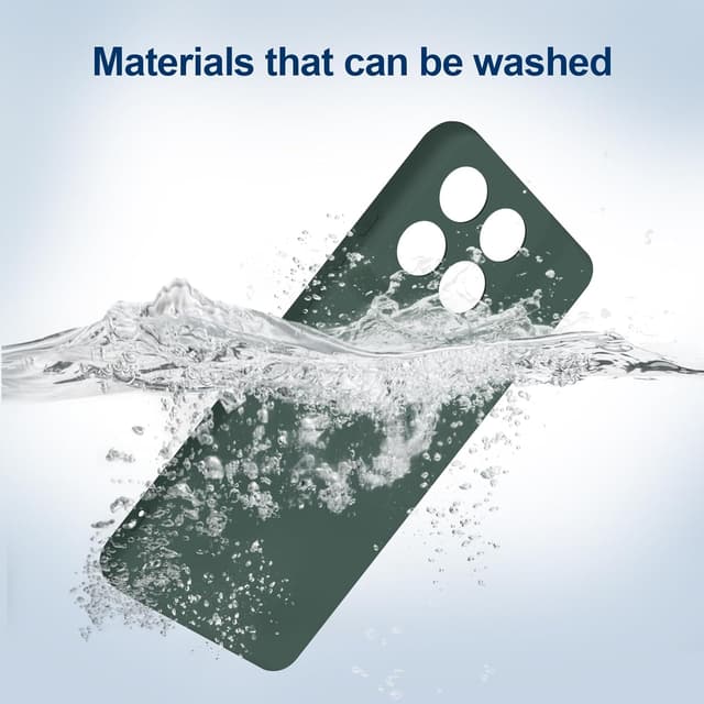 Detalle de GiiYoon Liquid-Silicone Handyhülle für Motorola Edge 70 (grün) – Rundumschutz mit weichem Mikrofaserfutter