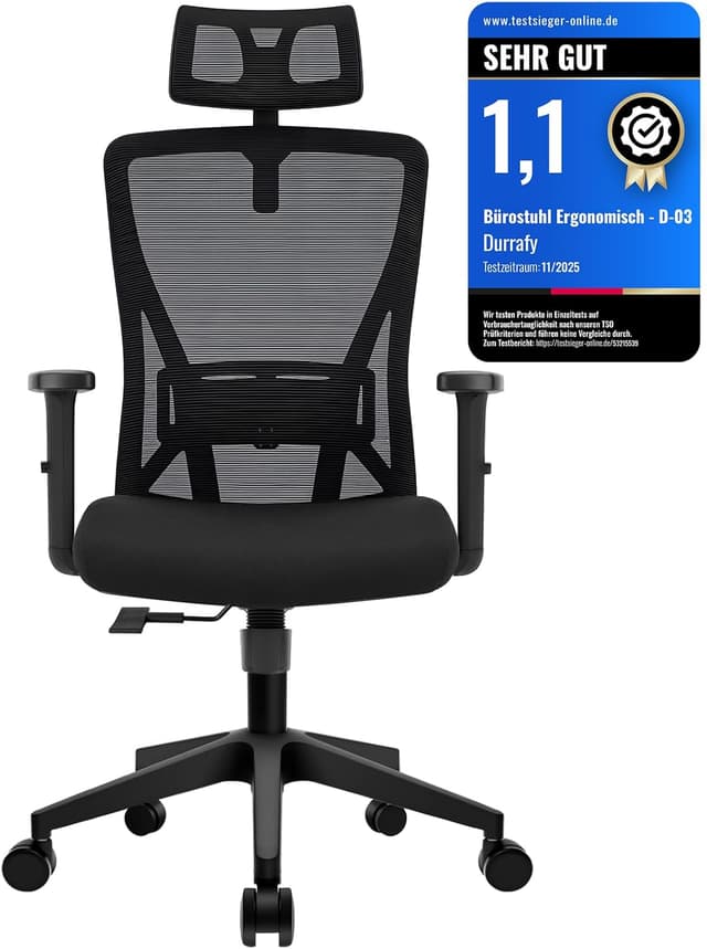 Imagen de Durrafy Sedia da Ufficio Ergonomica 150 kg en OfertitasTOP