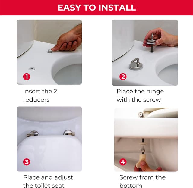 Detalle 1 de Abattant WC Wirquin 20723912 Woody en MDF blanc et noir (FSC) forme U avec charnières inox