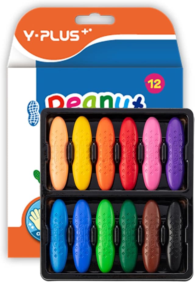 Detalle de YPLUS Peanut Crayons 12-pack toddler crayons 🎨