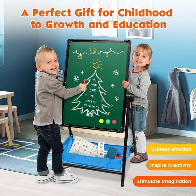 Thumbnail 6 de Arkyomi Tableau Enfant Double Face à Craie avec Chevalet Rotatif 360° pliable et hauteur réglable