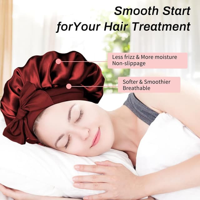 Thumbnail 3 de 2 Stück Satin Schlafmütze Seidenhaube