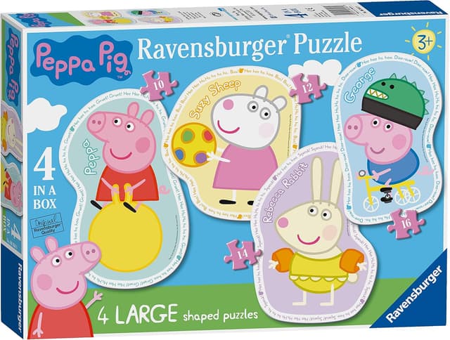 Detalle de Ravensburger Peppa Pig 4 Large Shaped Jigsaw Puzzles (10, 12, 14, 16 Pieces) for Kids 3+