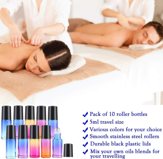 Thumbnail 6 de JamHooDirect 10Pcs 5ml Essential Oil Roll On Bottles