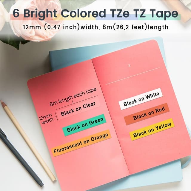 Detalle 2 de Markurlife 12 mm TZe-Schriftband für Brother PTouch