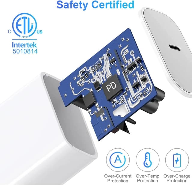 Detalle 2 de Susnwere iPhone 15 Charger 20W Fast Charger (2-Pack) with 10 ft USB-C Cable