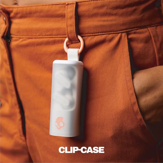 Detalle de Skullcandy Dime Evo In-Ear Wireless-Kopfhörer (Bone/Orange) mit bis zu 36 Std. Akkulaufzeit