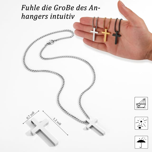 Detalle 1 de Aretas Kreuz Halskette 18 Zoll