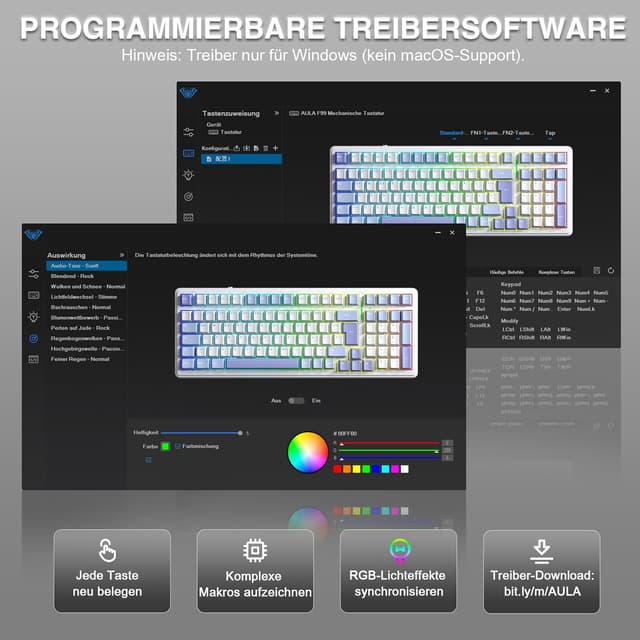 Thumbnail 5 de AULA F99 8000mAh Wireless Gaming Tastatur