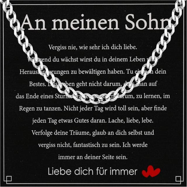 Detalle de Aretas Herren Halskette aus Edelstahl (Panzerkette 6 mm) – Cuban Link Chain, Silber, Geschenk für Sohn/Papa