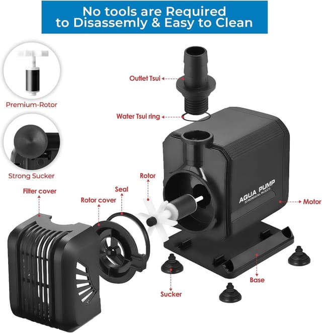 Thumbnail 2 de 40W Aquarium Submersible Pump 3000 L/H for Ponds ๐