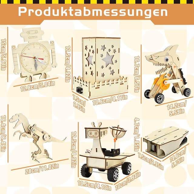 Detalle de FEMBW Kit de construction enfant STEM 6-en-1 Robot (6PCS) : expériences scientifiques pour 8 à 14 ans
