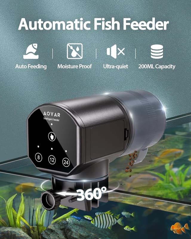 Thumbnail 1 de Automatic Fish Feeder Dispenser for Aquarium 200ml
