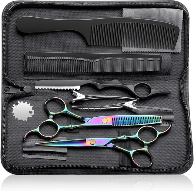 Imagen de Purple Bird 10-piece hairdressing scissors kit ✂ en OfertitasTOP