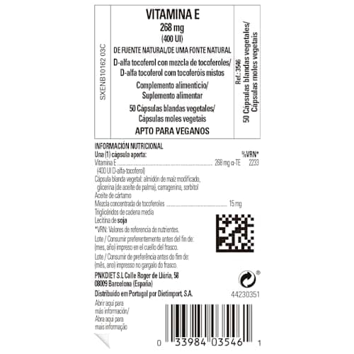 Thumbnail 3 de Solgar Vitamina E 268 mg Cápsulas vegetales, envase 50
