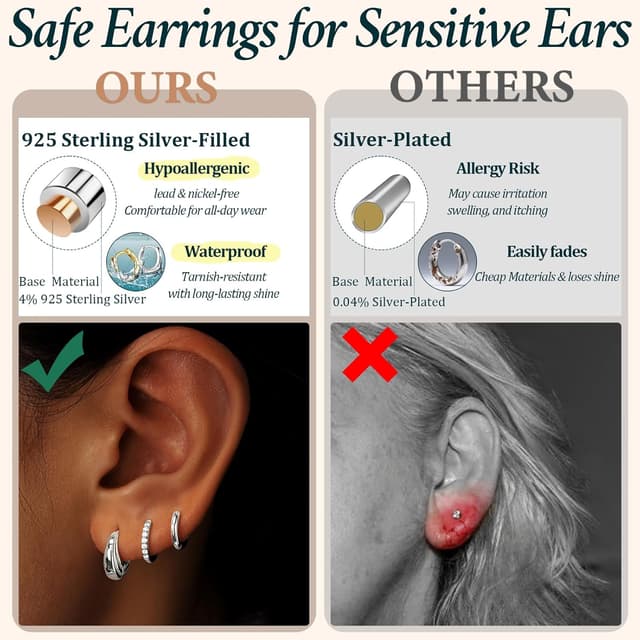 Thumbnail 2 de Poxtex Huggie Hoop Earrings 8mm 💍