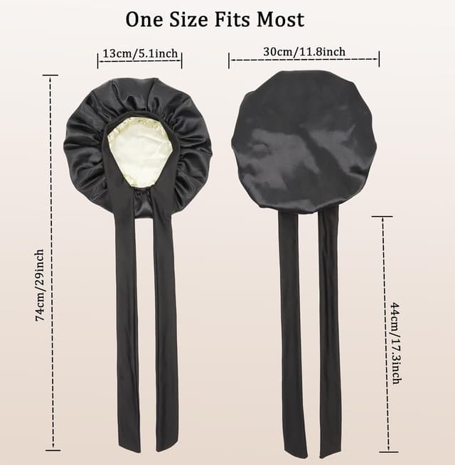 Detalle de EBONNT Kindermütze aus Satin – doppellagige, doppelseitige Schlafkappe für Kinder (ca. 30 cm)