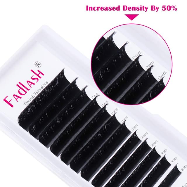 Detalle de FADLASH Selbstfächernde Volumen Wimpern Easy Fan Lashes (12 Rhein Volumen Technik, D-Curl, 0,05 mm)