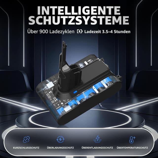 Detalle de EGR Upgraded V7 Akku für Dyson V7 (SV11) – Ersatzakku mit 4 Filtern und Schrauben