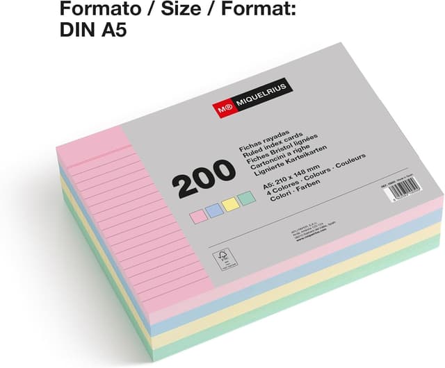 Thumbnail 2 de Miquelrius Flashcards 200 fichas A5 pastel