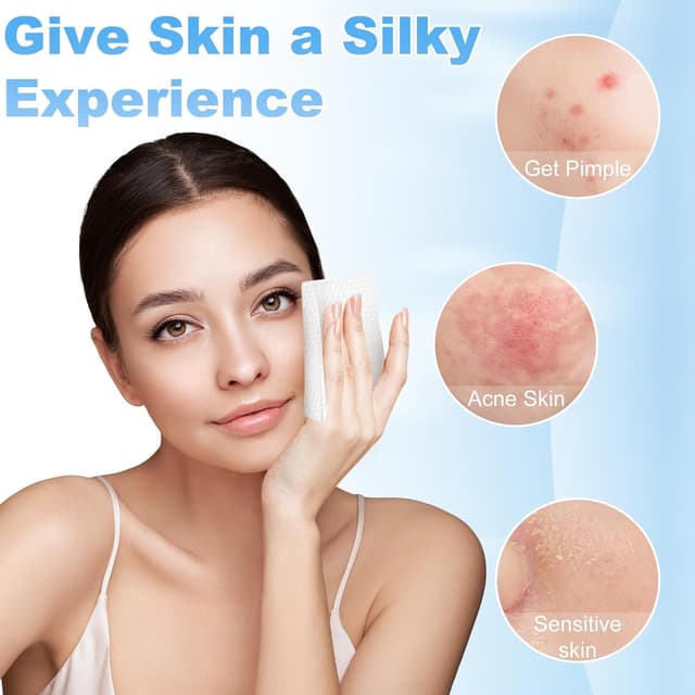 Detalle de Disposable Face Clean Towels XL (10 x 12 inches) – 50 Count 4 Pack for Makeup Removal & Cleansing