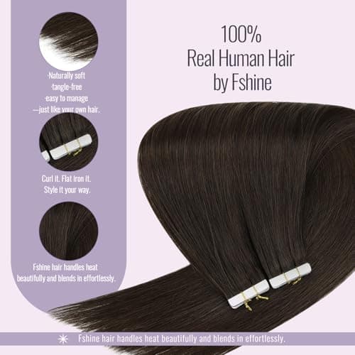Thumbnail 3 de Fshine Tape-in Extensiones de Cabello 🧑🦰 12" Marrón Oscuro
