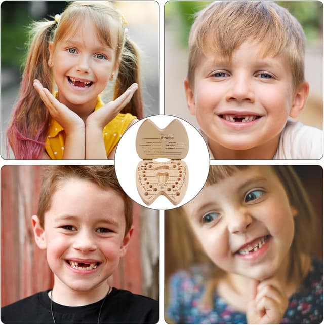 Detalle 2 de Aolso scatola in legno per denti da latte e ricordo di crescita per bambini