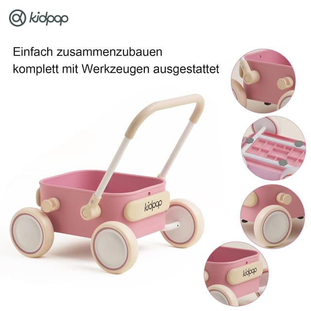 Detalle de Kidpop PULA 2-in-1 Baby Lauflernhilfe (Indoor & Outdoor), Rosa