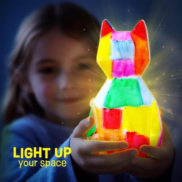 Thumbnail 4 de DIY-LAOESE Paint Your Own Cat Lamp Kit for Kids ๐จ