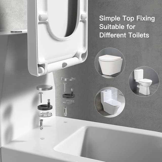 Thumbnail 5 de Pipishell Square Toilet Seat 35.1×46.1 cm 🚽