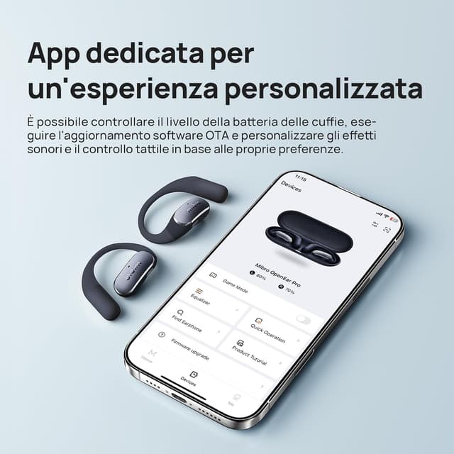 Detalle 2 de Mibro OpenEar Pro cuffie wireless Bluetooth Sport con microfono e gancio Air, autonomia fino a 30 ore