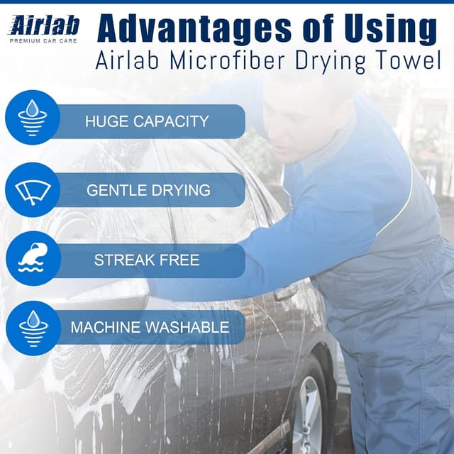 Thumbnail 6 de Airlab Microfibre Cloth XXL 90x60cm (Dual-Sided) – 500GSM drying and detailing towel