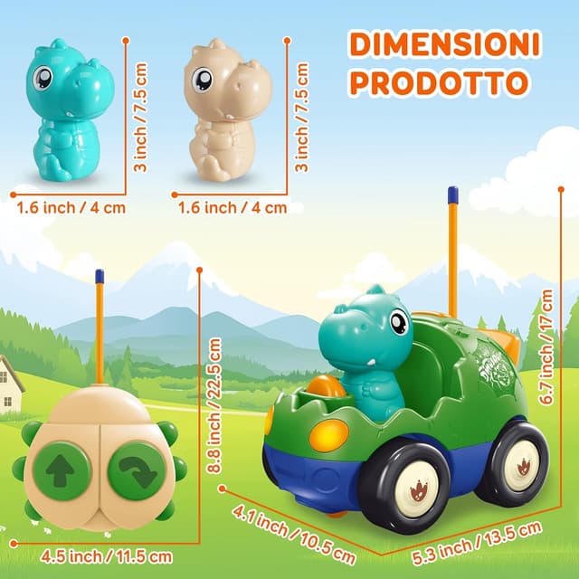 Detalle de Pup Go Macchina Dino RC cartoon per bambini 18 mesi+ con musica e luci