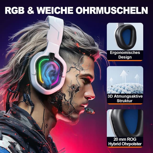 Thumbnail 1 de Krysenix PG2 RGB Gaming Headset 50 mm