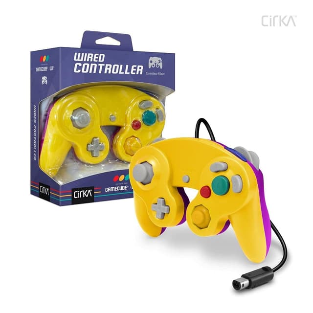Detalle de Cirka Wired GameCube Controller for GameCube (GC) / Wii — Yellow Purple