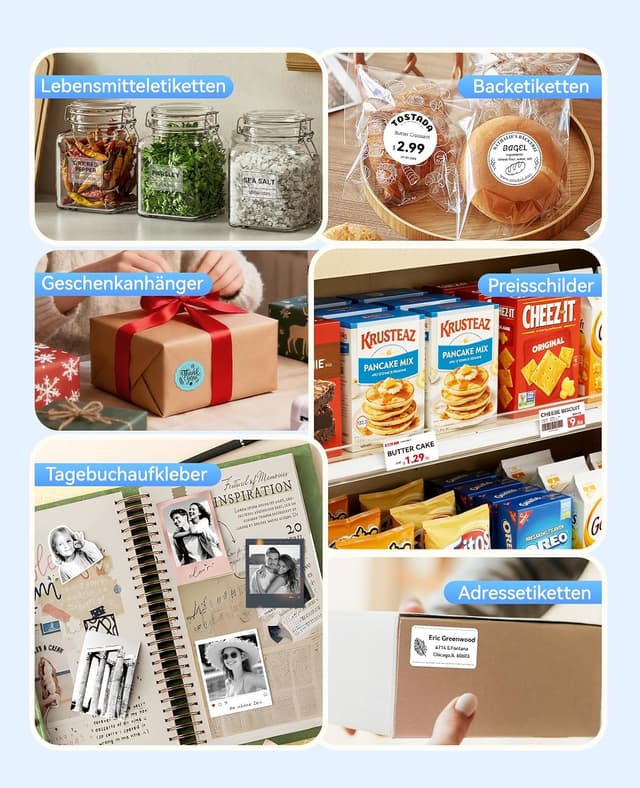 Detalle de NIIMBOT B2 Pro Etikettendrucker mit 300DPI, Bluetooth und wasserfesten selbstklebenden Etiketten (Rot/Schwarz)