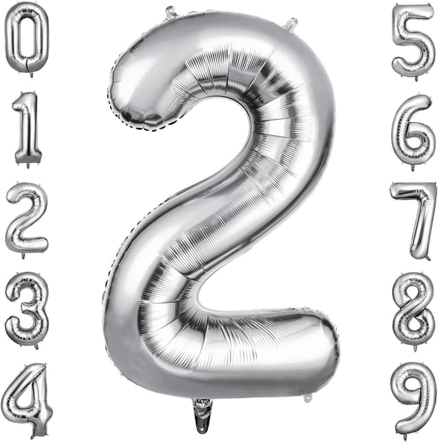Imagen de OFFCUP ballon chiffre 2 argenté 101 cm en OfertitasTOP