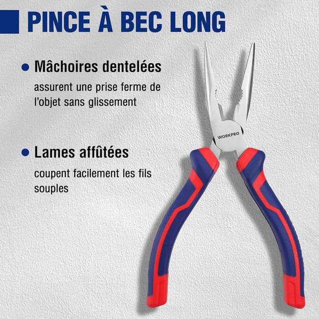 Thumbnail 4 de WORKPRO Jeu de 3 pinces en acier carbone — 160/185 mm