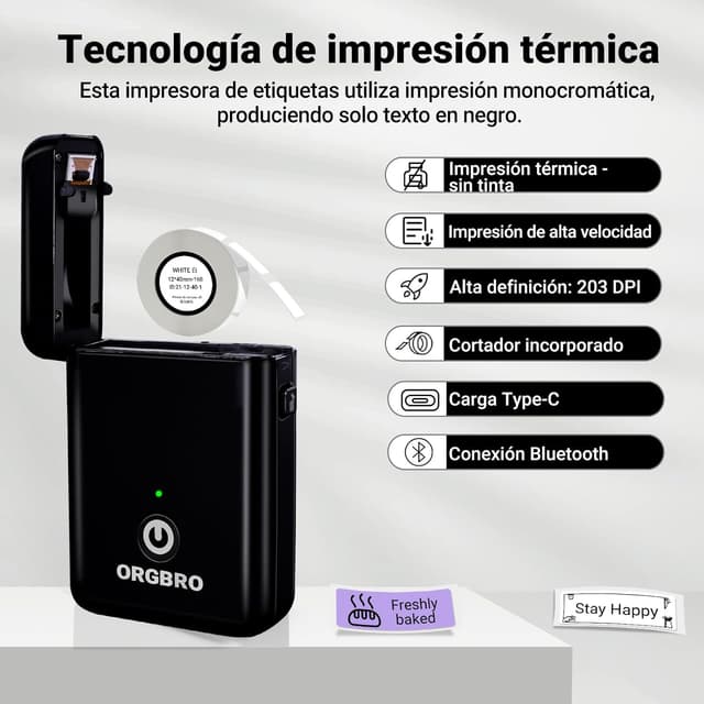 Thumbnail 3 de ORGBRO X1 Etiquetadora portátil Bluetooth 🎧