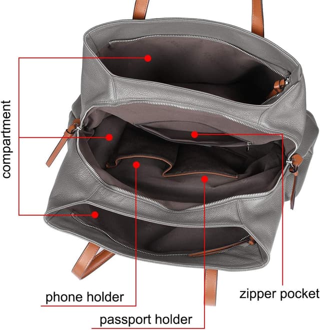 Thumbnail 1 de S-ZONE Sac à main cuir souple 13 pouces