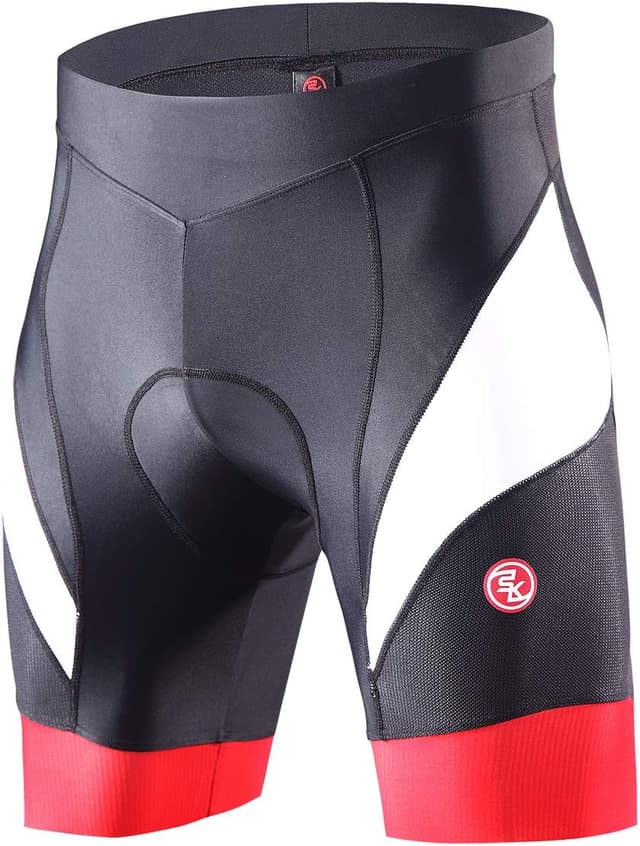 Detalle de Souke Sports men’s 4D padded cycling shorts with moisture-wicking mesh panels